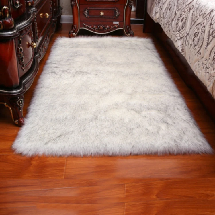 Furry shaggy plush fake sheepskin with long hair carpet for living room faux fur rug