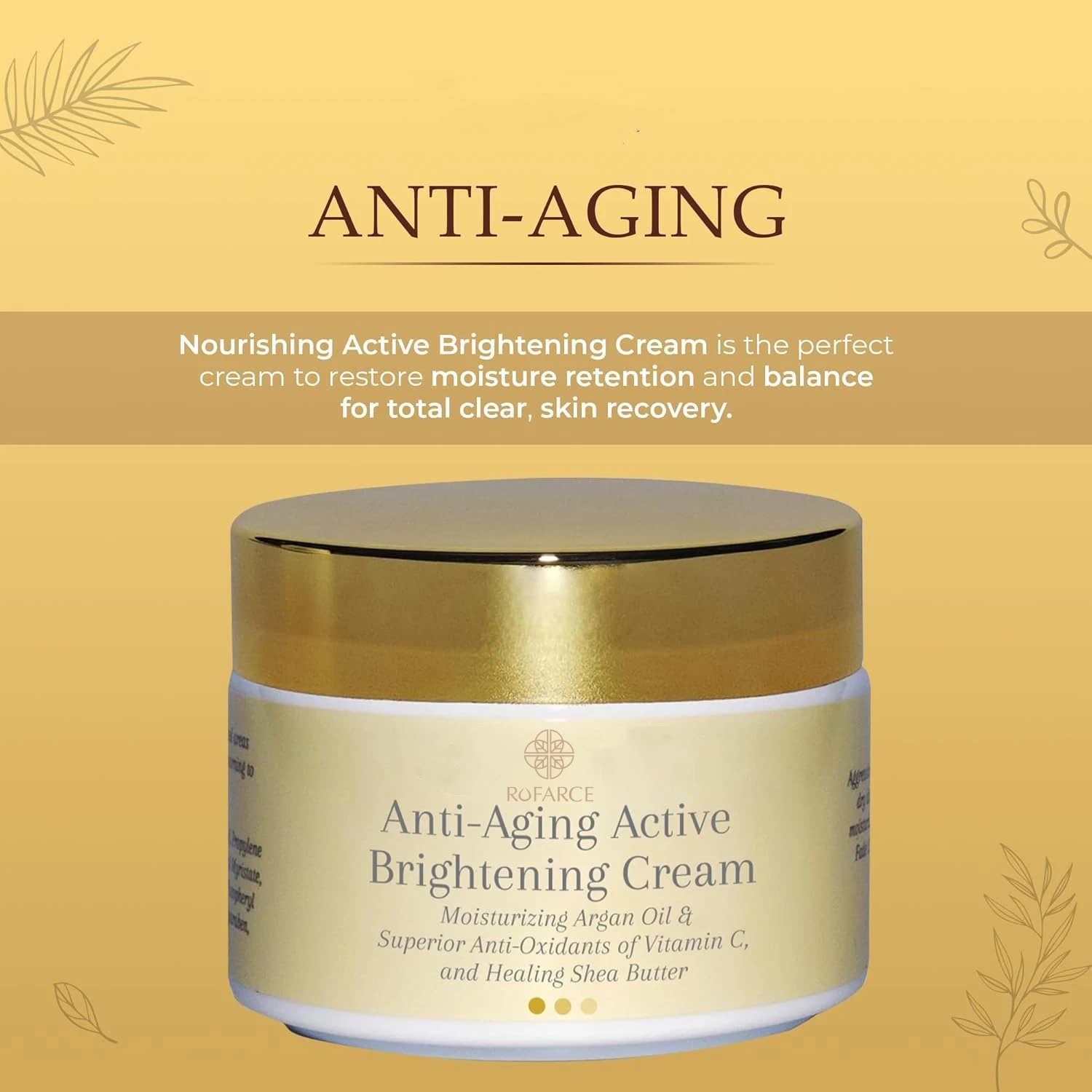 Private Label Natural 100ml Skin Brightening Cream with Argan Oil and Shea Butter for Face, Body, Hands, Elbows, Knuckles