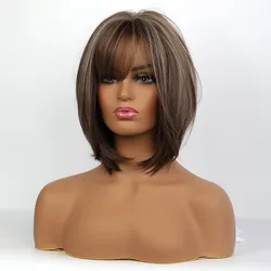Лидер продаж, женский парик из натуральных коротких кудрявых синтетических бобов с челкой