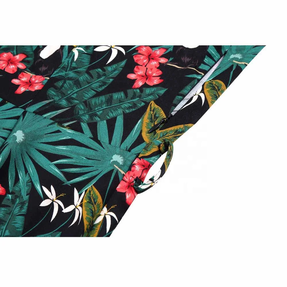 Women Vintage Dress 1950s 60s Retro Shirt Dress Plus Size Floral Cotton Women Ladies Swing Rockabilly Dresses Vestidos SD0002