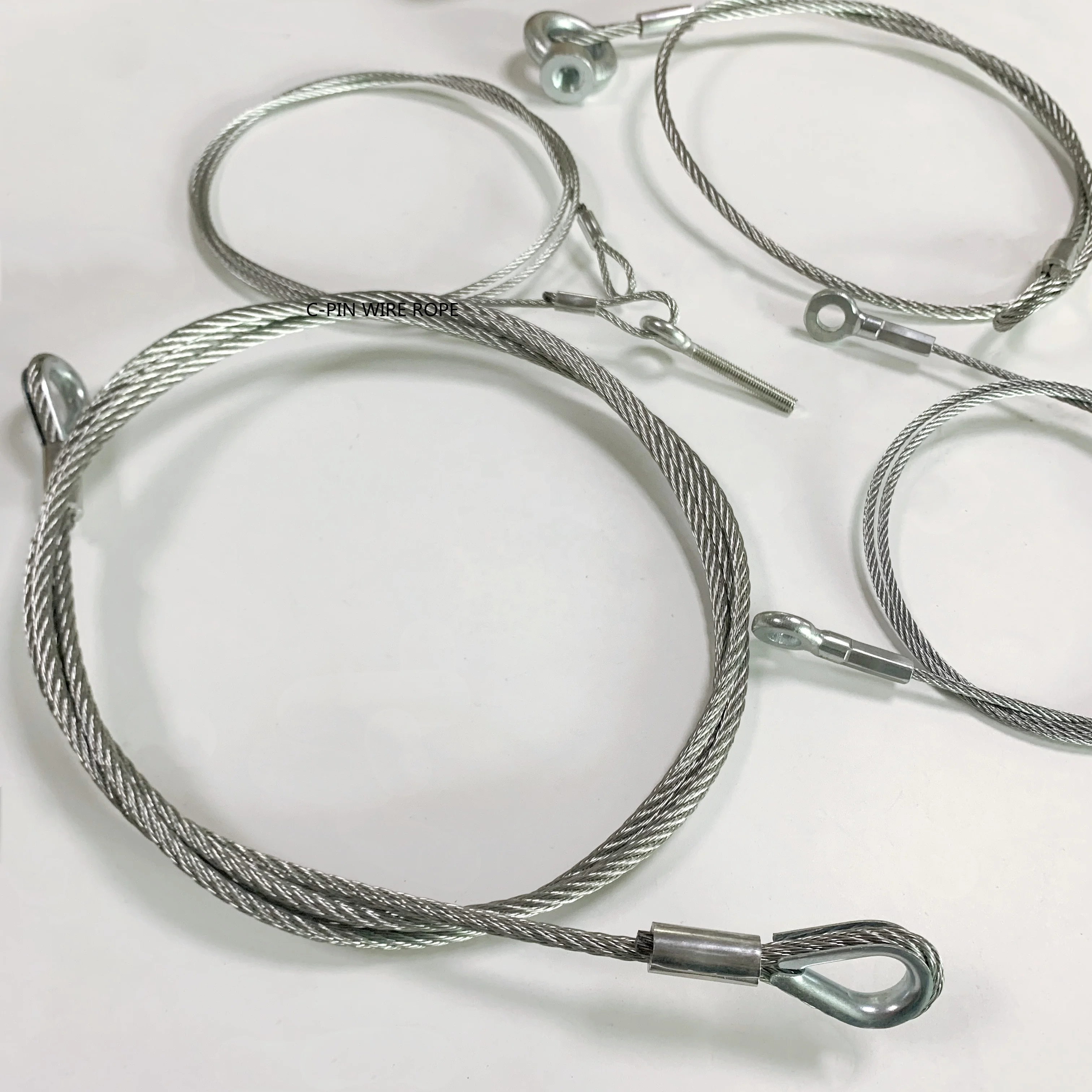 C-Pin 0.8mm-9.5mm wire rope lifting slings 304 316 Stainless Steel Wires Pressed Steel Wire Rope Sling steel cable with looped