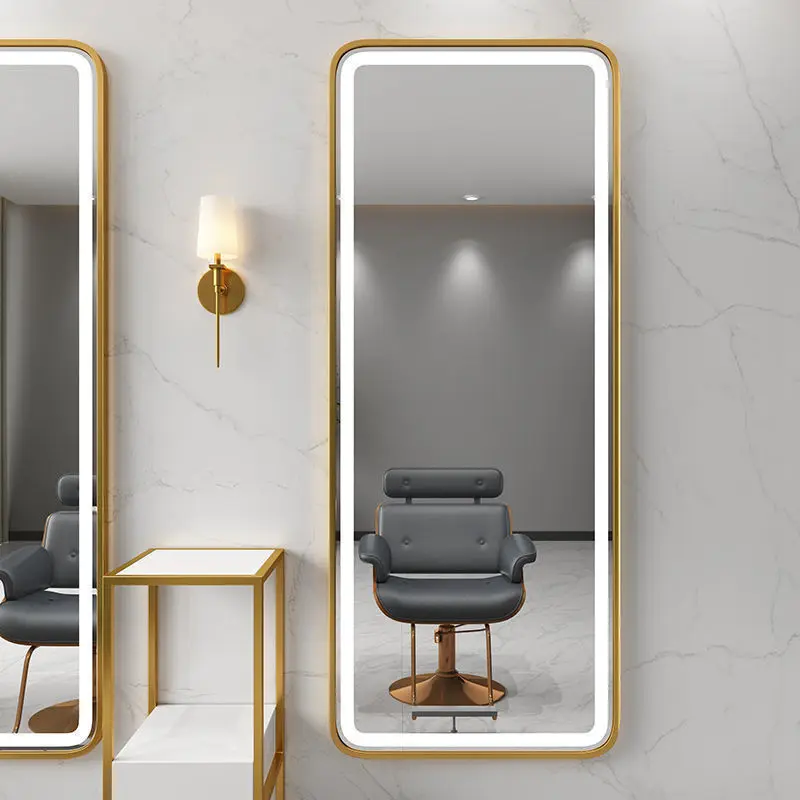 Salon Equipment and Furniture Full Length Anti Fog Touch Switch Hair Barber Shop LED Mirror with Lights Cosmetic Mirror 70*170CM