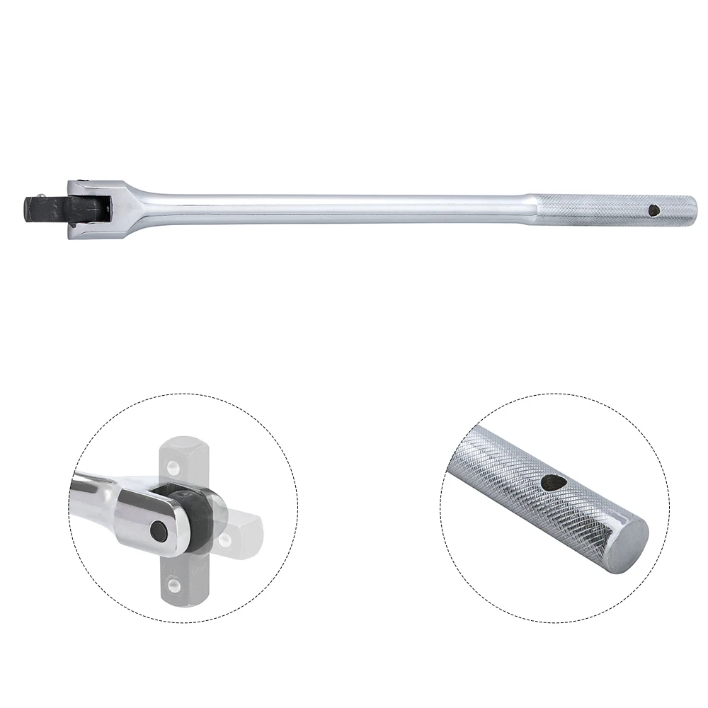 Premium Heat Treatment Chrome Plated 3/8 1/2 180 Degree Rotatable Socket Head Drive Flex Handle Breaker Bar