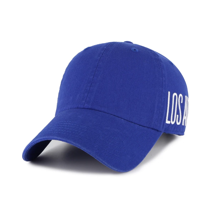 Hot sale metal buckle dad hat with woven patch baseball caps
