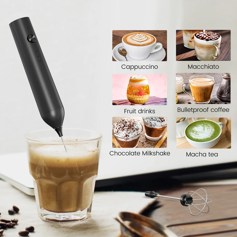2 IN 1 Electric Egg Whisk Milk Frother Handheld Usb Rechargeable Egg Beater