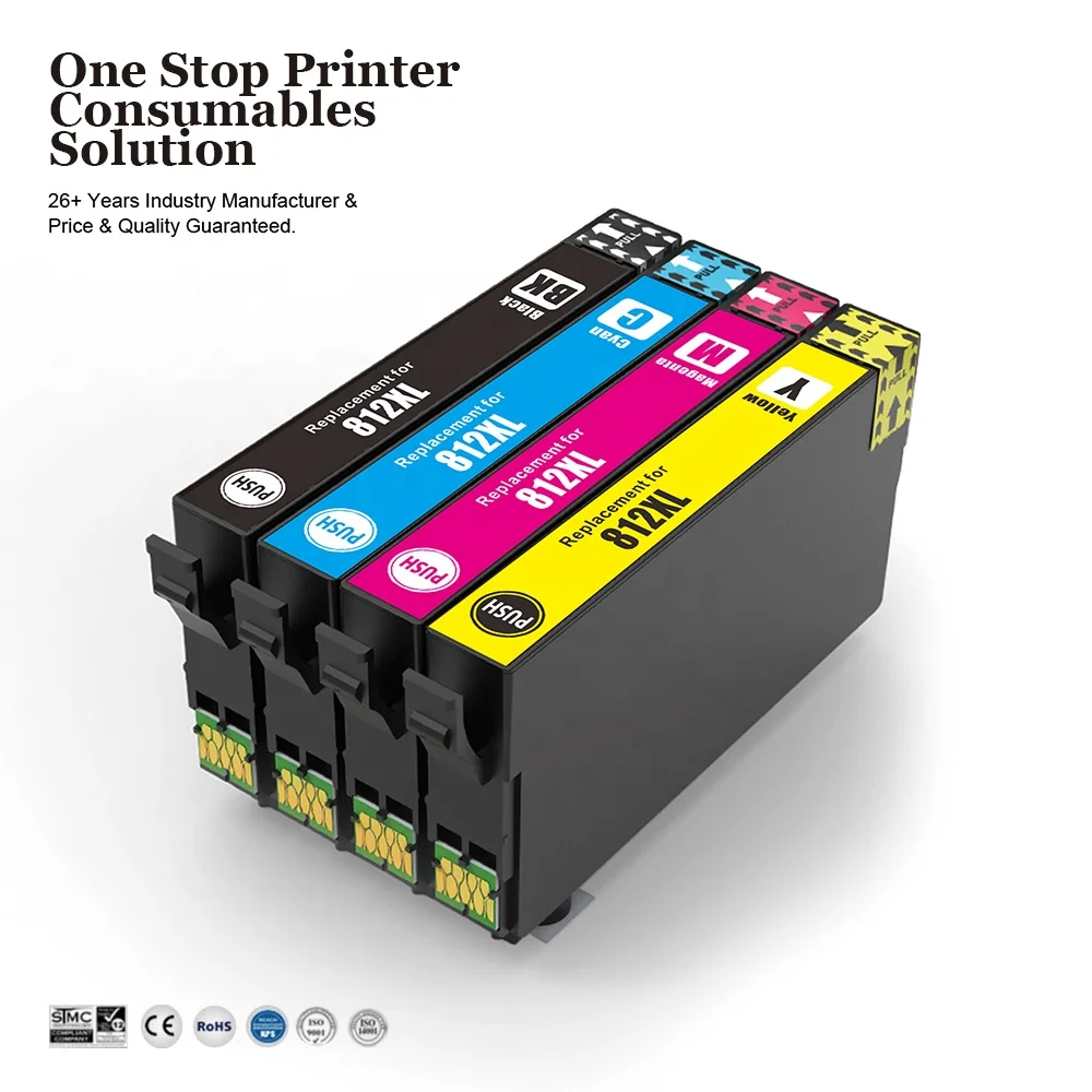 INK-мощность 812 XL T812 812XL T812XL 812XXL Премиум Совместимость Цветной струйный картридж с чернилами для принтера Epson WF-7840 WF-7820 принтер