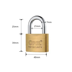 OPEL Combination Polished Globe Brass Poliched Brass Box Padlock Padlock 30mm 50mm 70mm Brass Shackle