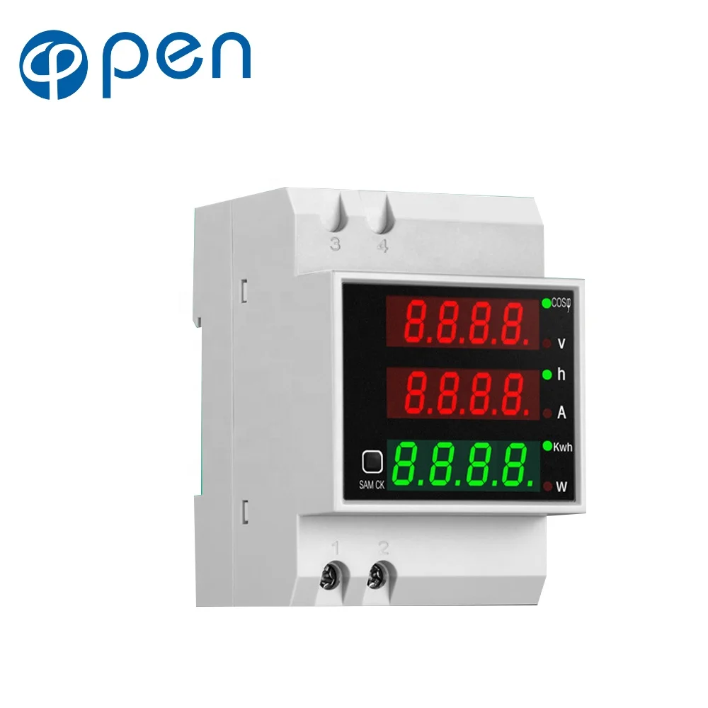  AC80-300V 100A D52-2047 коэффициента мощности DIN rail Многофункциональный цифровой Напряжение Ток Мощность щитовой измерительный