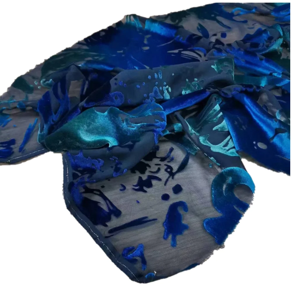 Прямая Продажа с фабрики, нейлоновый искусственный шелк, бархатный принт для женщин, шарф, модная одежда, ткань