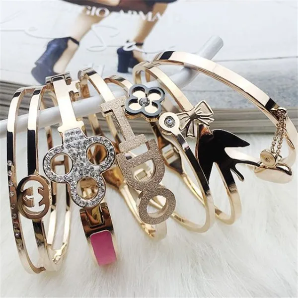 new product ideas 2024 bracelet women titanium women bracelet Wholesale fashion ladies gold stainless steel bangles for female