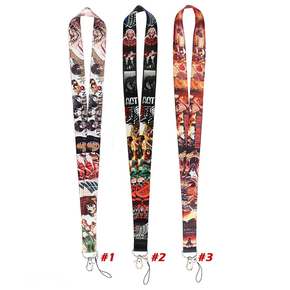 Attack On Titan Factory Design Lanyard Anime Custom Pattern Neck Strap Fashion ID Card Key Phone Keychain Lanyards for Fans