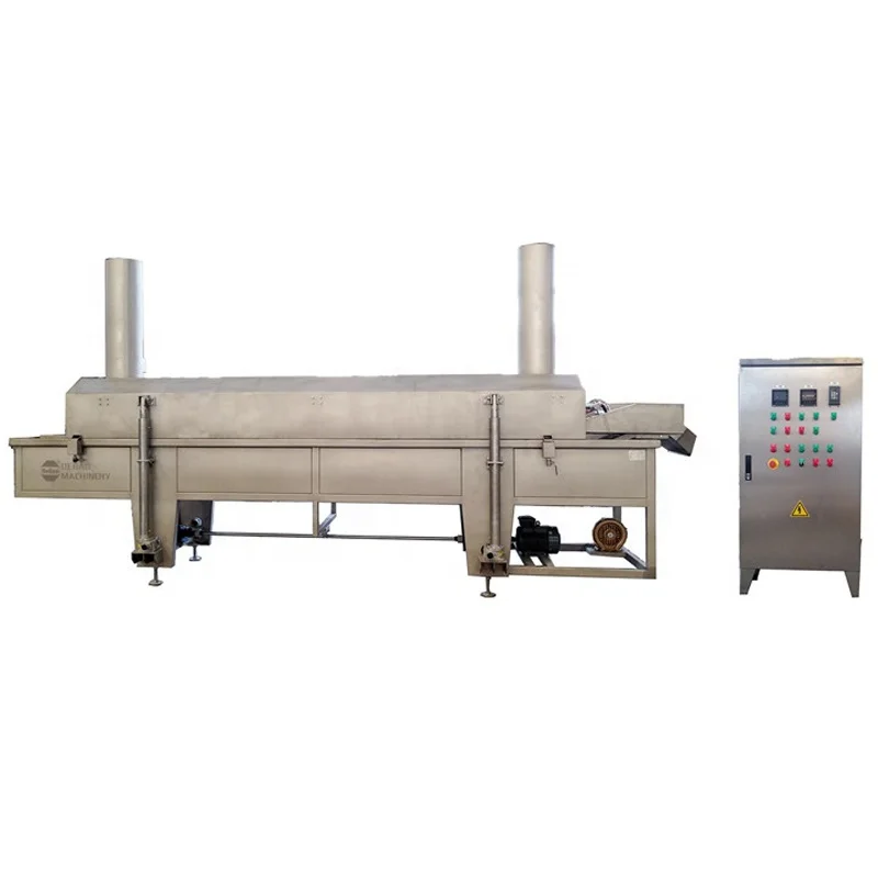 DBP automatic gas continuous belt fryer frying machine with circulation oil filtering system