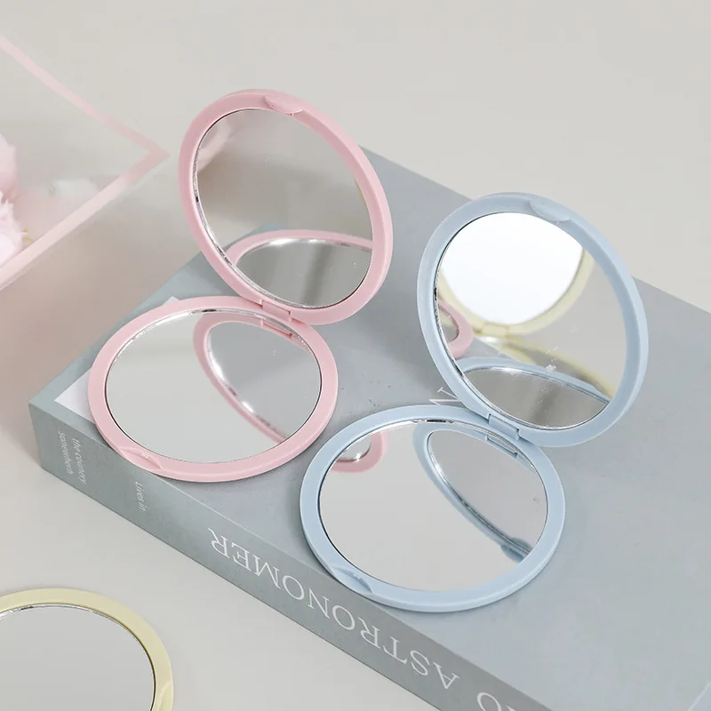 Customizable Folding Pocket Cosmetic Mirror Round Small Portable DIY Cream Glue Double-Sided Flip Cover Portable Small Mirror