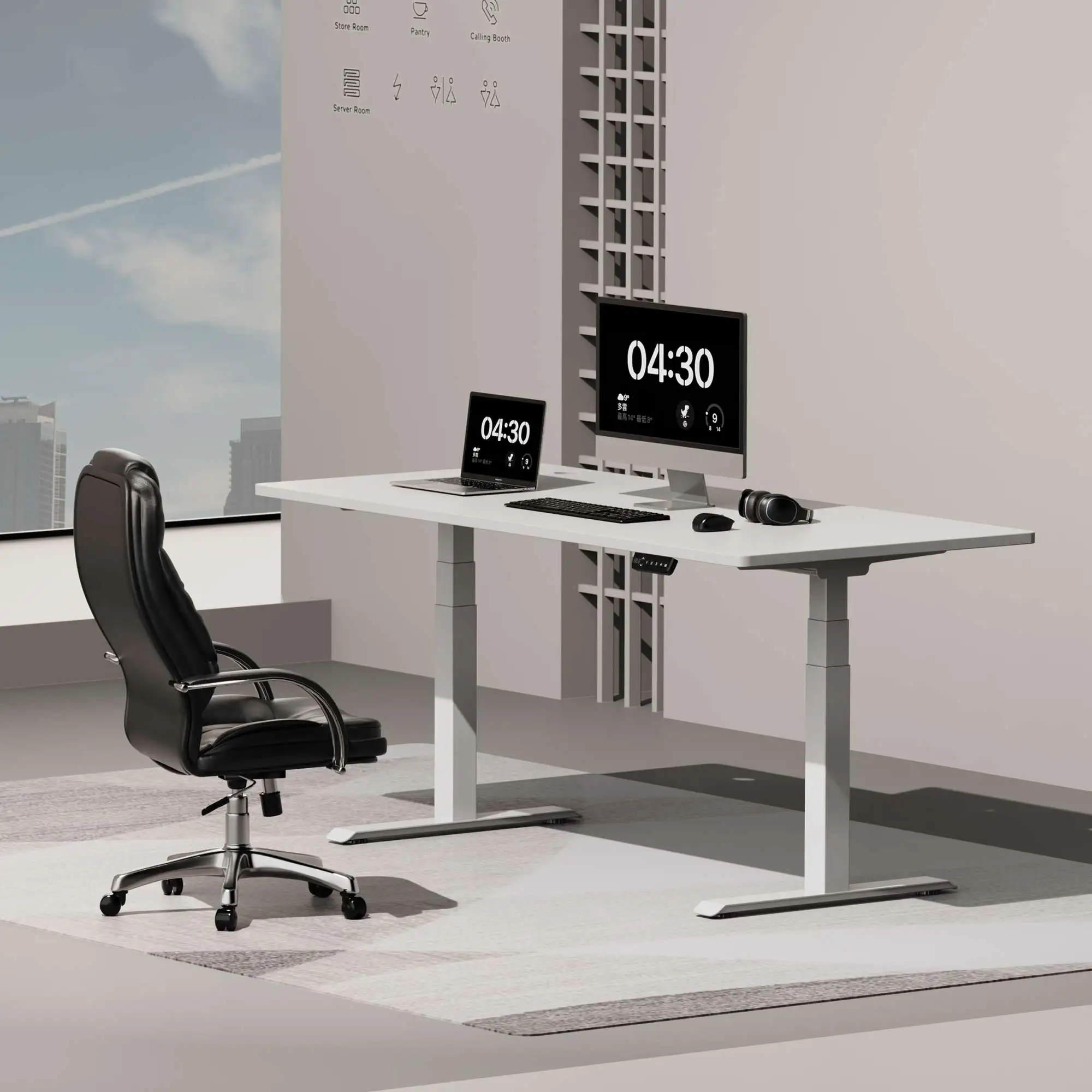 NBHY Economical Office Furniture Automatic Electric Height Adjustable Office Desks Mesa Ajustvel Com Motor Duplo