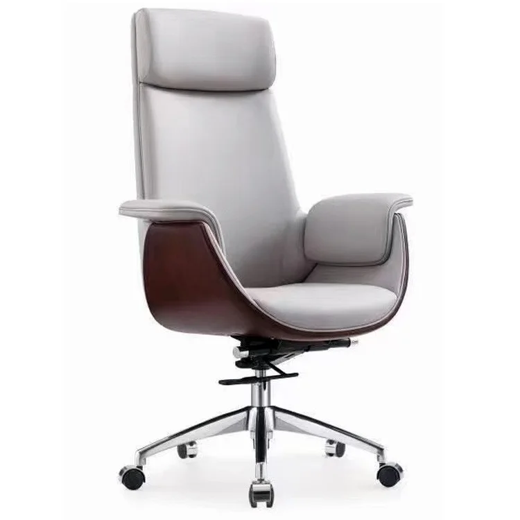 High Quality Modern Luxury Adjustable Recliner Swivel Manager Executive Ergonomic Real Genuine Leather Office Chair