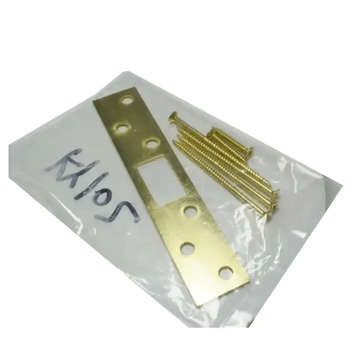 America hot sale polished brass or satin brass door lock strike plate