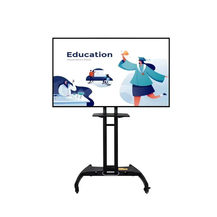 75 86 Inch 4K Movable Led Lcd Touch Screen Tv Interactive Electronic Flat Panel Smart Office White Board With Built In Computer