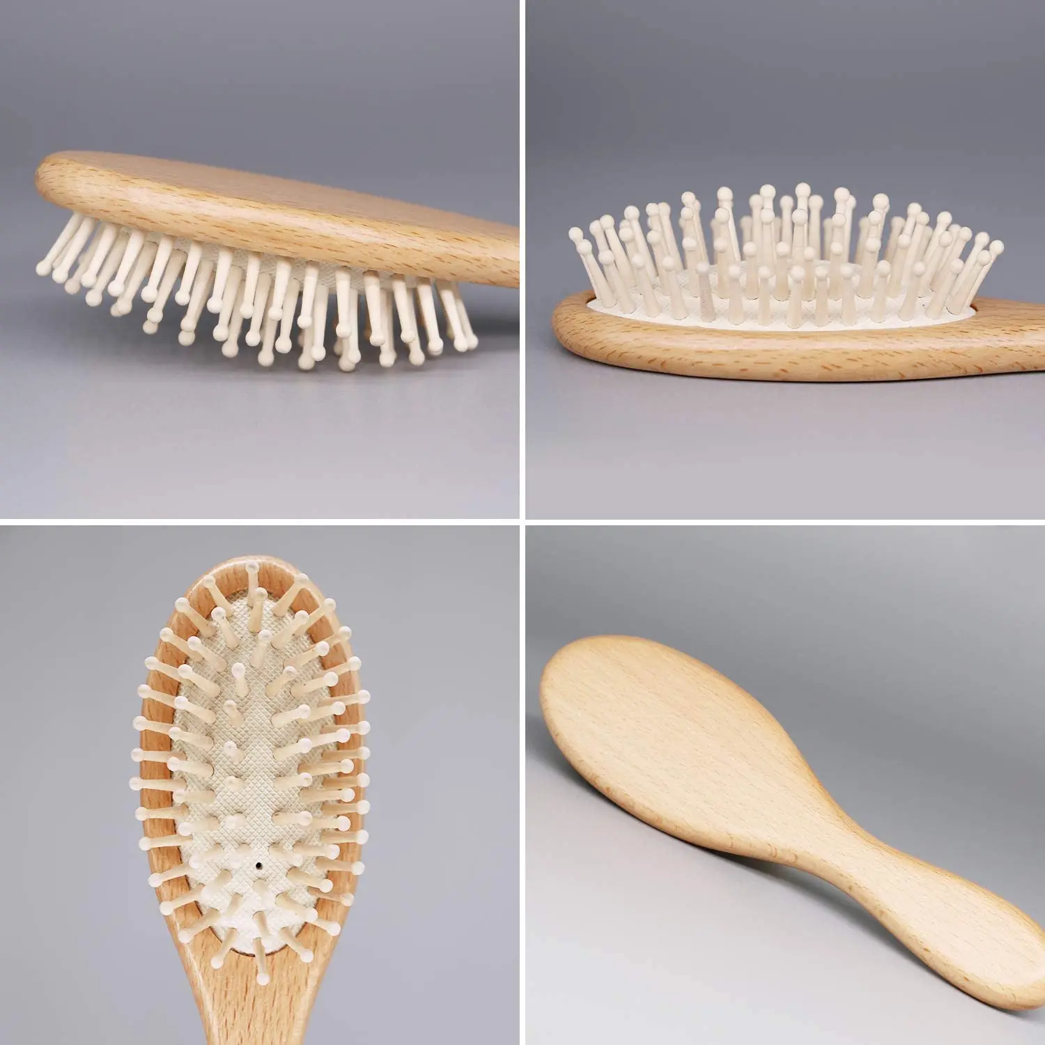 ECO friendly wooden soft hair baby hair brush set soft baby brush set for baby