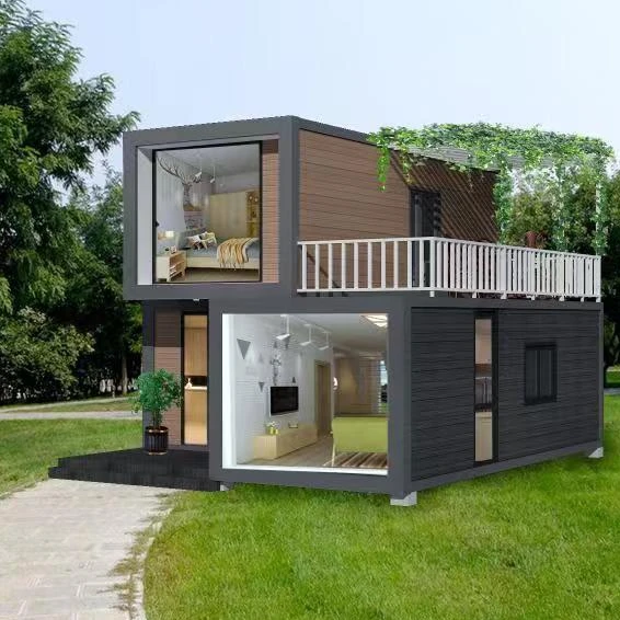 
luxury foldable prefab container house prefab villa 