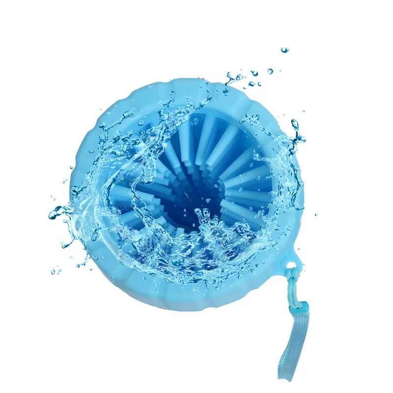 Portable pet dog foot washing cup soft silicone pet paw washing cup semi automatic pet foot washing cup