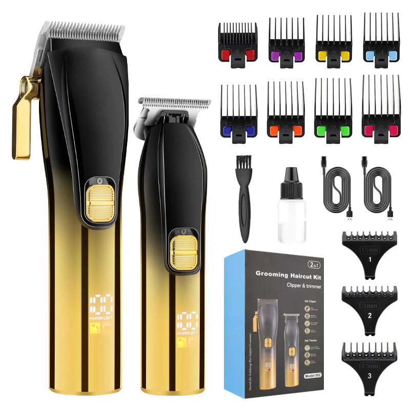 Cross-border new arrival hair clipper professional electric oil head scissors carving trim cordless telephone and base suit