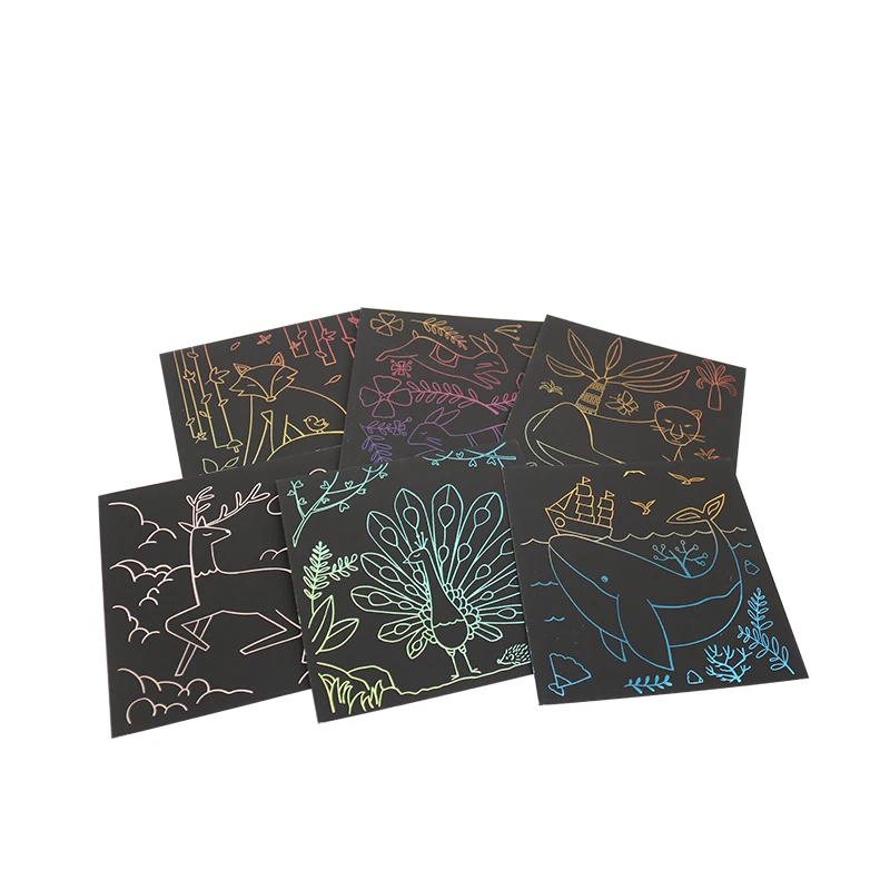 China supplier hot selling painting kids children color changing magic Scratch Postcards
