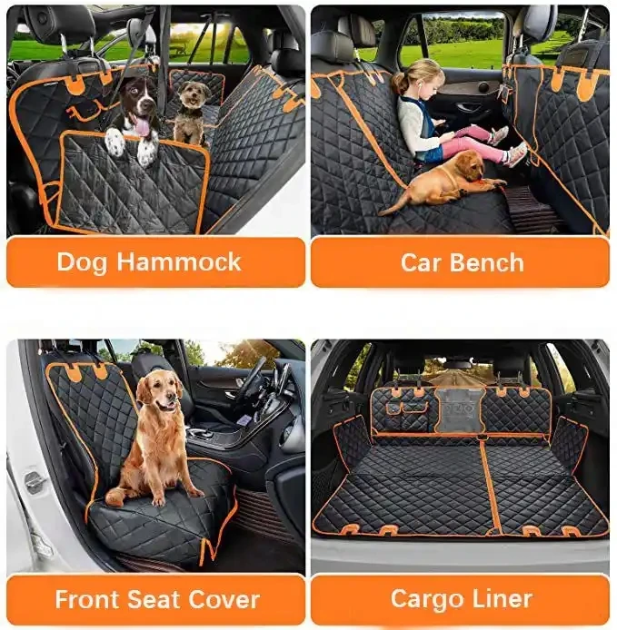 SinSky Hot Sale Waterproof Durable Scratch Proof Non Slip Suv Cars Pet Mat Dog Car Seat Cover Protector with Mesh Viewing Window