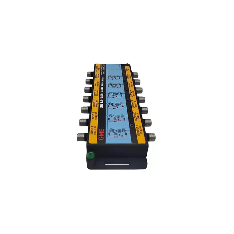 High Density 6 Input Indoor / Outdoor 54 -2400 MHz 14dB DBS / ATSC Satellite Line Powered Coax Amplifier