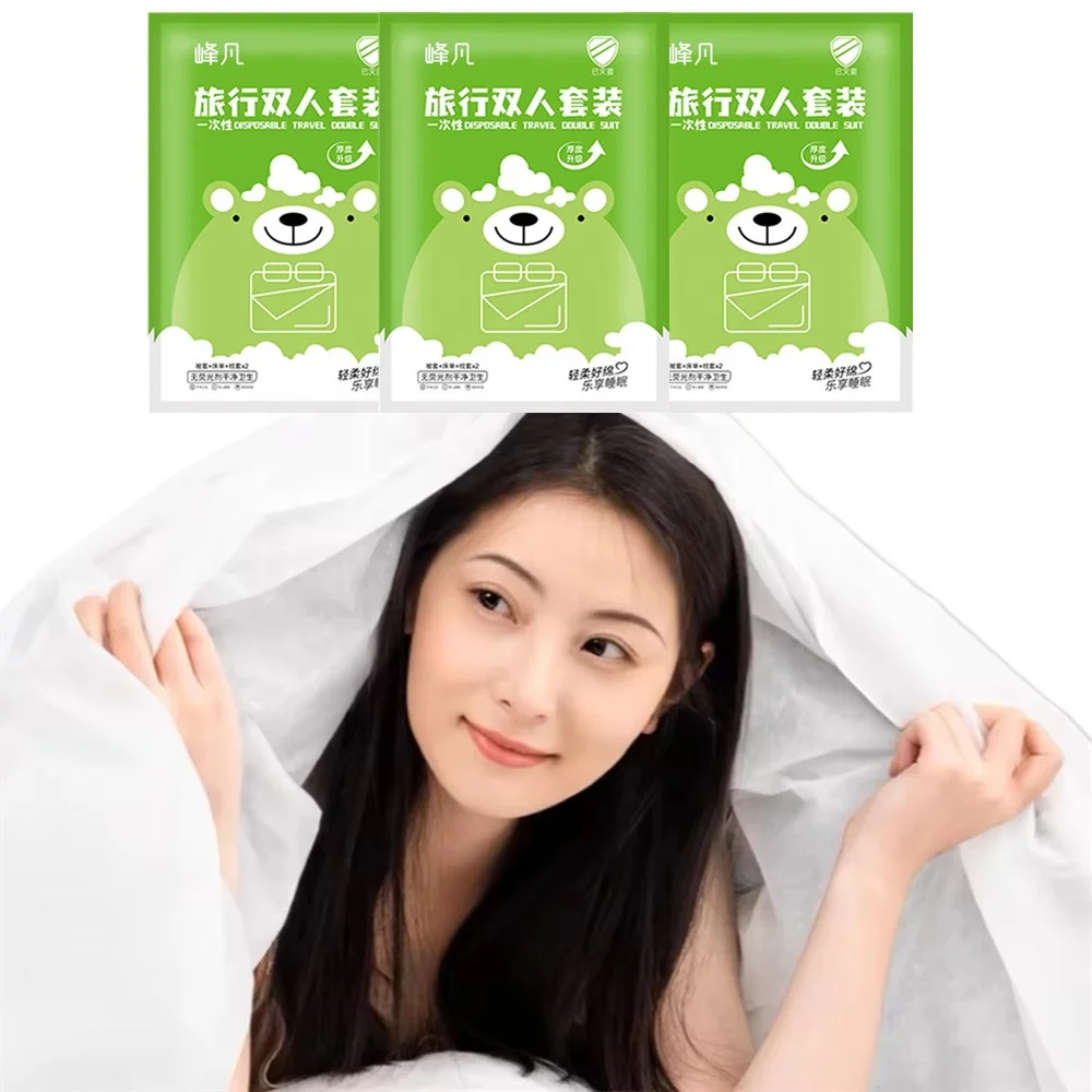 Hotel Nonwoven Travel Disposable Bedding Bed Sheet Cover Set Disposable Bed Sheet for Traveling