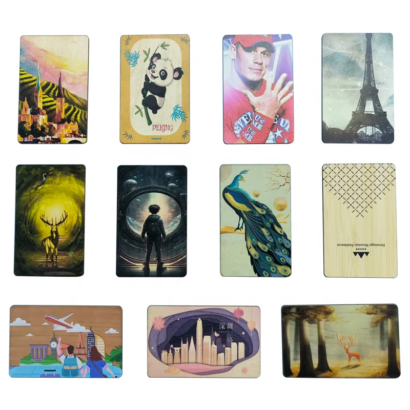 Customized 13.56MHz NFC Wooden Business Card Contactless Smart RFID Access Control Card for Customized Uses