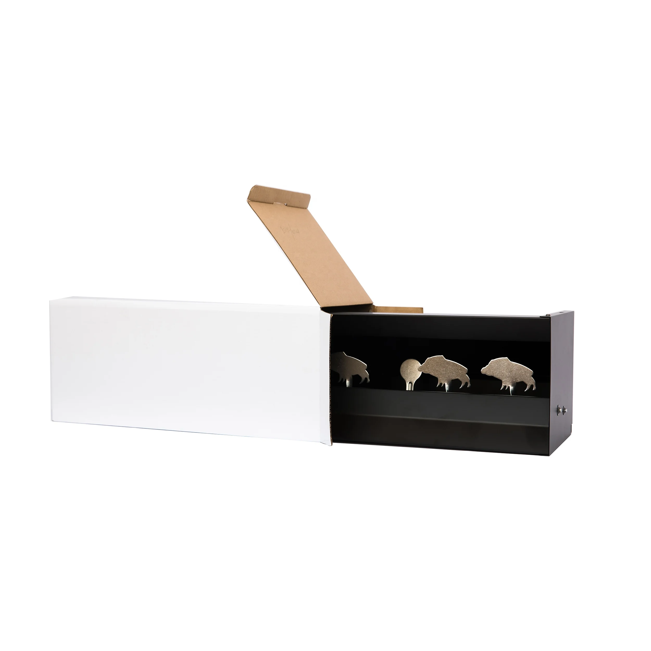 Warthog design magnetic knockdown target pellet catcher metal shooting target