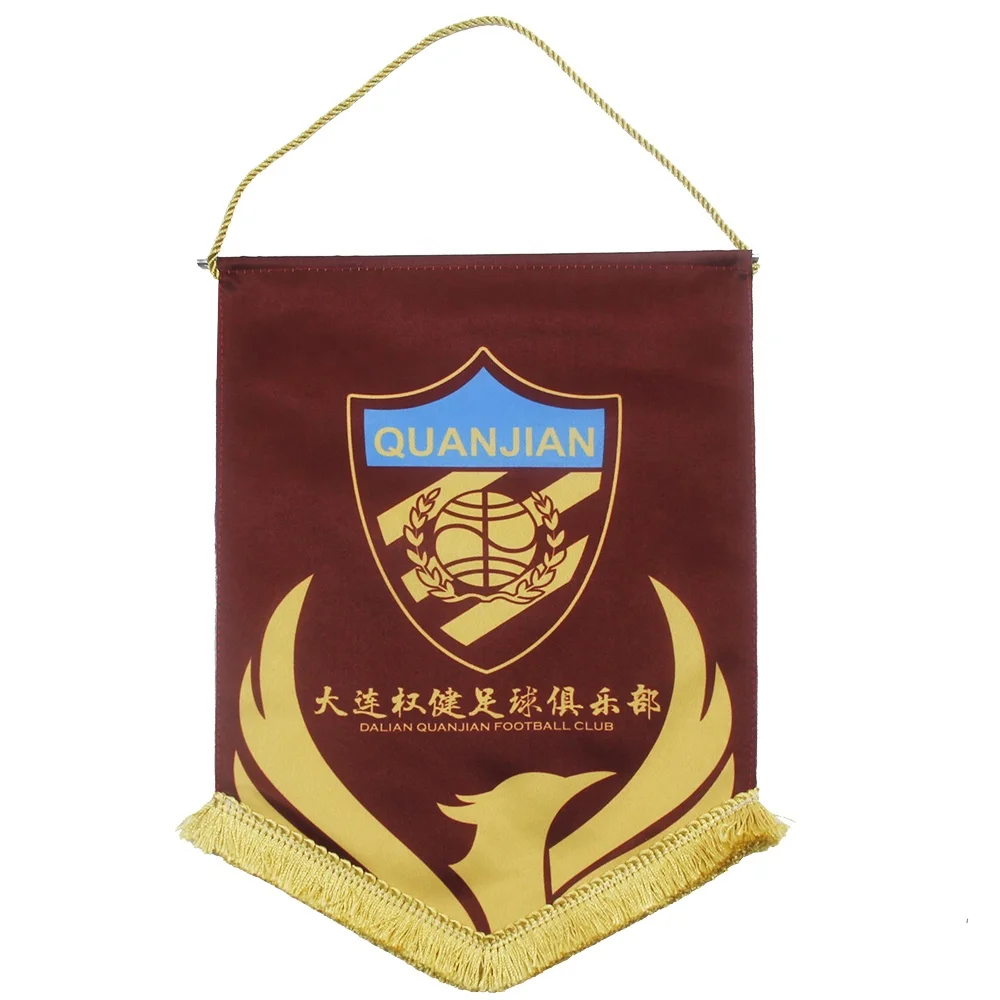 Home Decoration Digital Printing Car Flags Pennant Satin Material Hanging Sublimatable Pennant Flag For Car Rearview Mirror