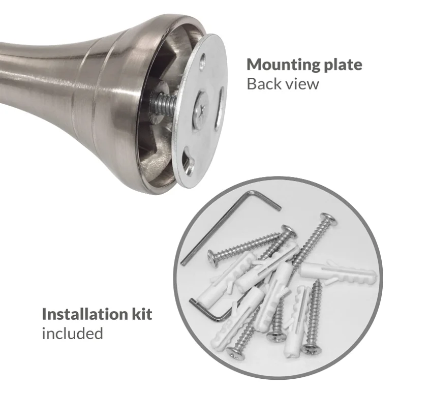 ODM Curtain Rod Bracket Curtain Holder for 5/8 to 3/4 inch Rods 2 pcs Brackets for Curtain Rods Wall Mount