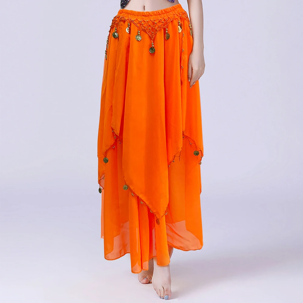 Adult Gypsy Chiffon Belly Dance Skirt Costume Woman Spanish Sexy Dancing Flamenco Oriental Stage Performance Swing Dress Outfits