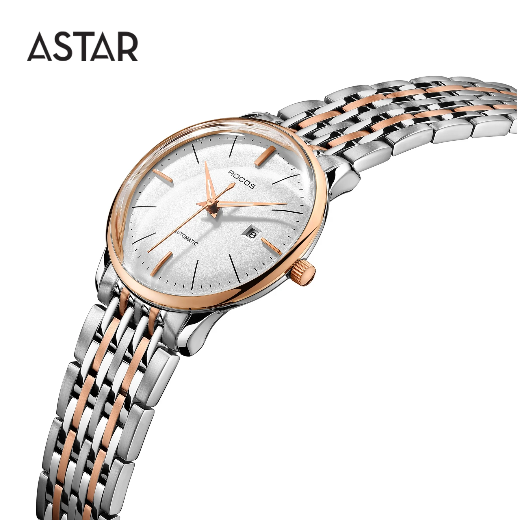 Luxury dome crystal glass 316L stainless steel Minimalist thin japan movt mechanical automatic wrist watch men for sale