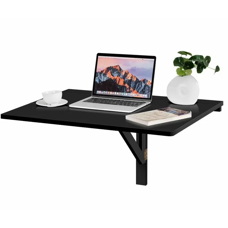 Wall-locked black multifunctional folding table