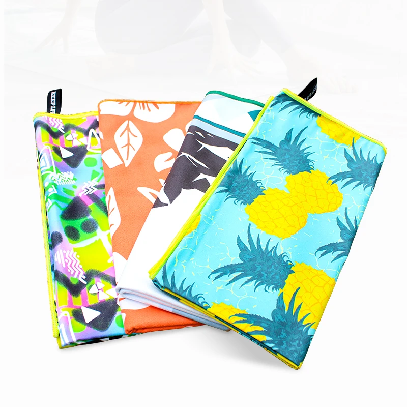 Wholesale Microfiber Suede Sport Towel sweat absorbing suede printed microfiber sport fitness towel custom gym towel