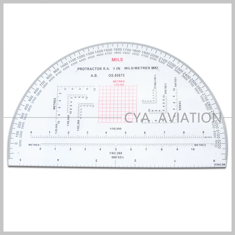 9-Inch CYA RA Military Half-Circle Protractor MP-3 Semi-Circular Design for Precision