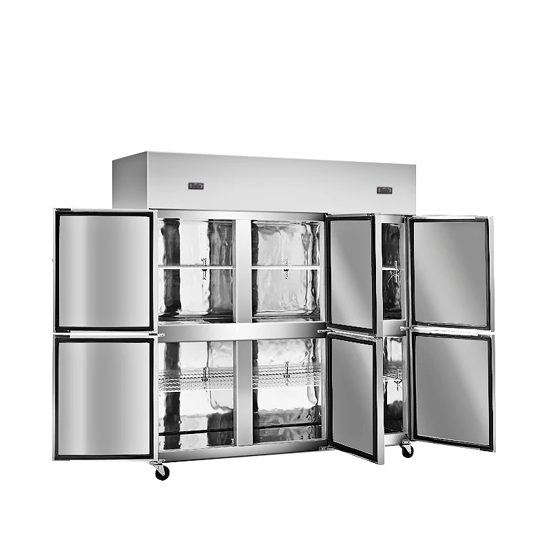 
Six door upright deep freezer stainless steel commercial refrigerator and freezer 