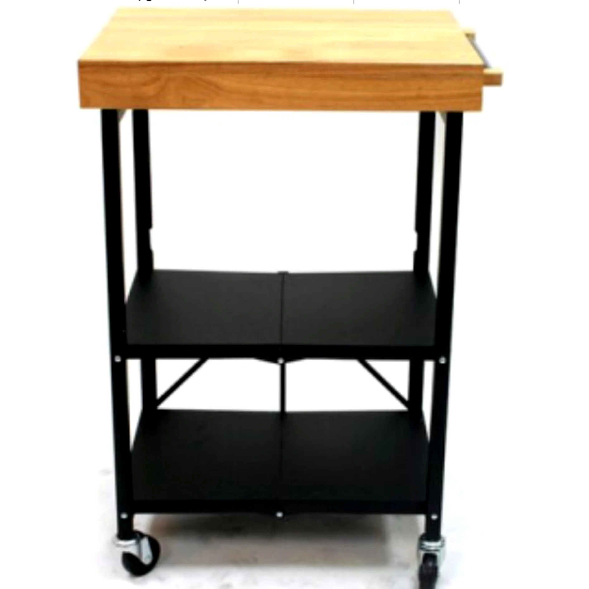 
Hot selling top quality Solid wood panel folding iron dining cart 