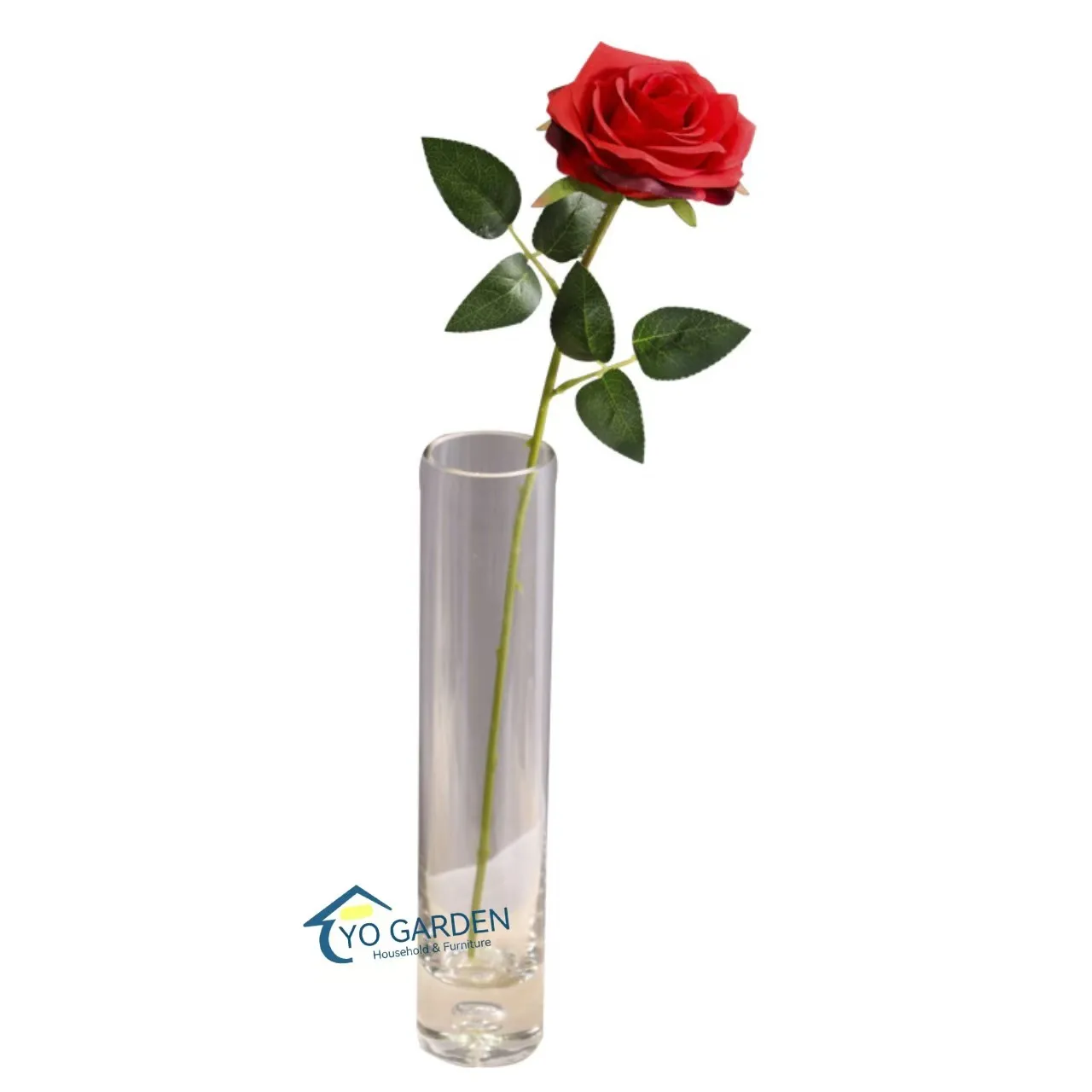 Hot Selling Artificial Real Touch Flower Single Plastic Rose With Leaf For Home Wedding Decoration