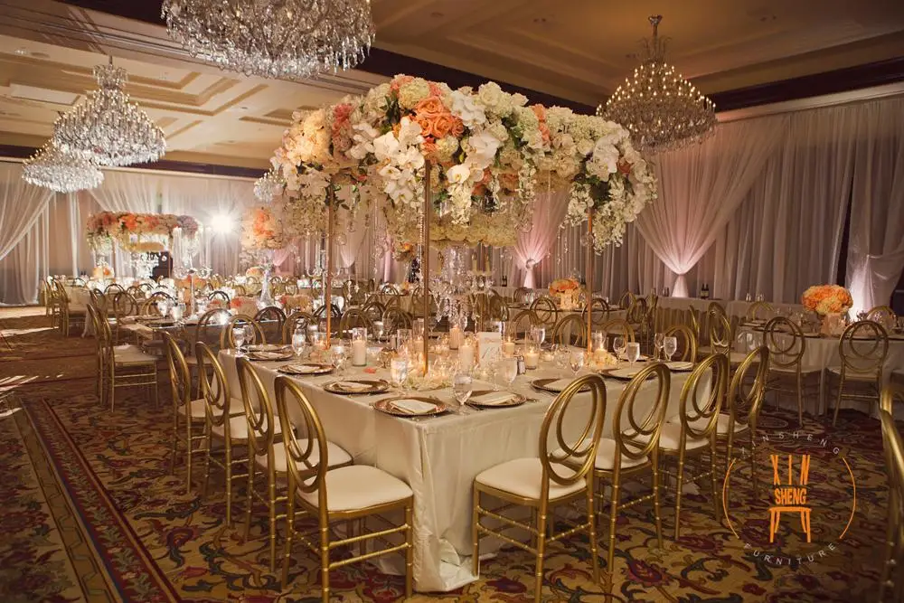 Hotel Stacking Gold Wedding Phoenix Chairs For Sale