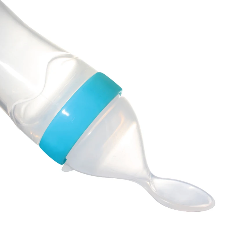 Best Seller Bpa free soft  silicone squeeze feeding spoon baby food or supplements dispenser spoon