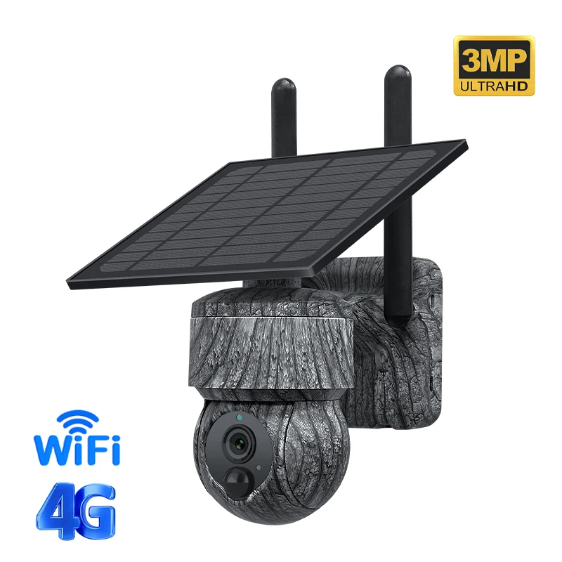 US EU Night vision 3mp smart intelligent PTZ surveillance wireless security wifi cctv solar camera outdoor