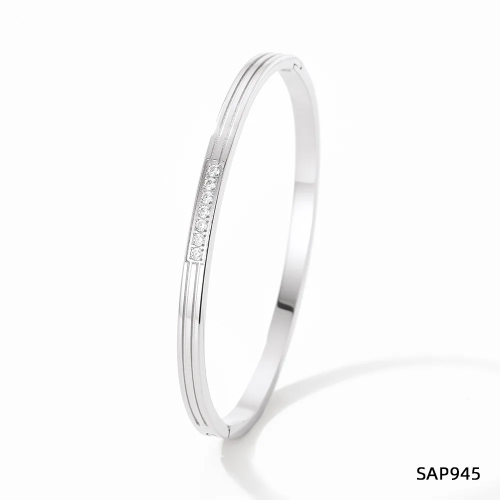 Stainless Steel Waterproof Diamond Bracelet Women Gold Plated Eight Star Hoop Bracelet Jewelry