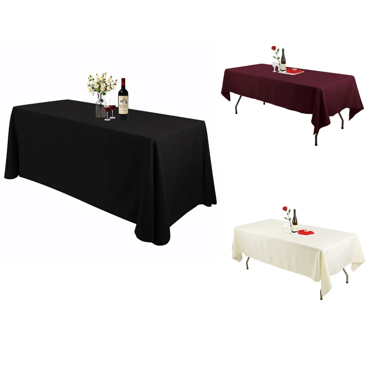 90x132 inch Rectangular Polyester Table Cloth Rectangle Table Cloth Wedding Tablecloths for Rectangle Table