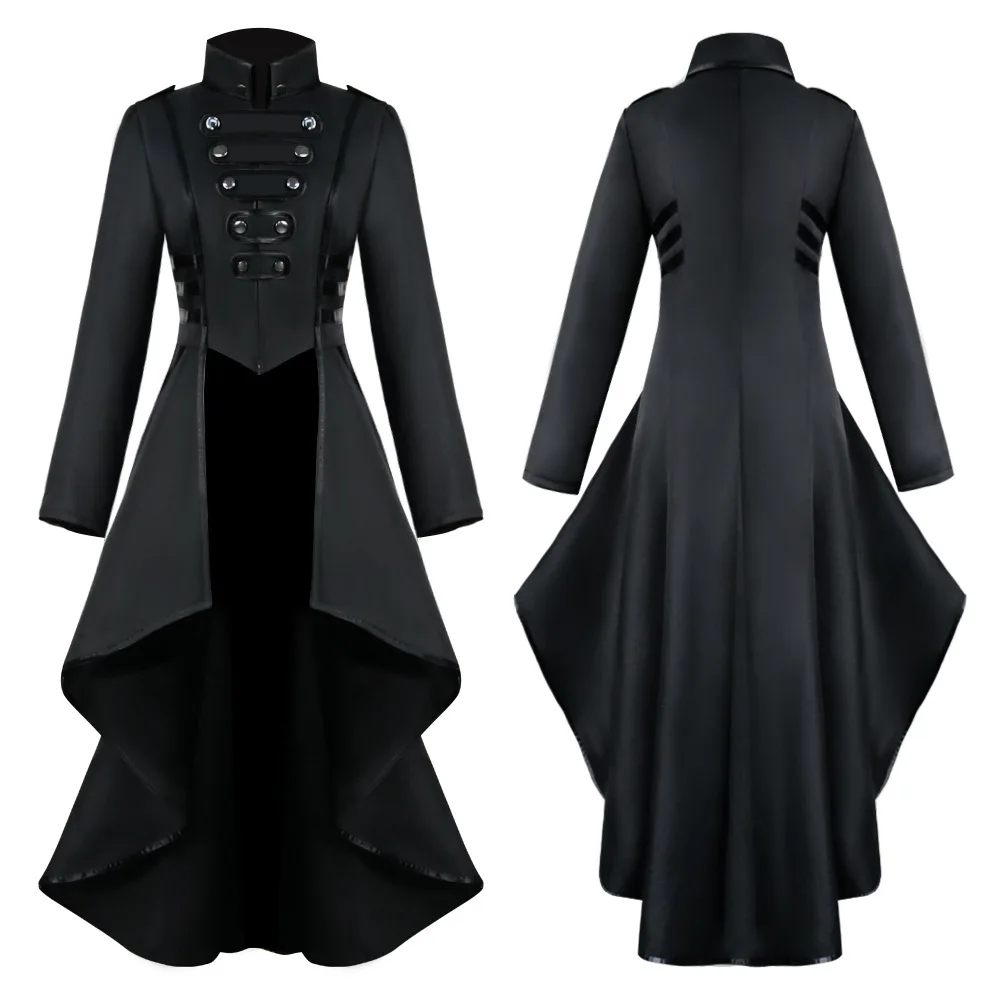 18th Century Dress Tuxedo Womens Medieval  Victorian Wedding Renaissance Baroque Lapel Hem Long Top European clothing Church