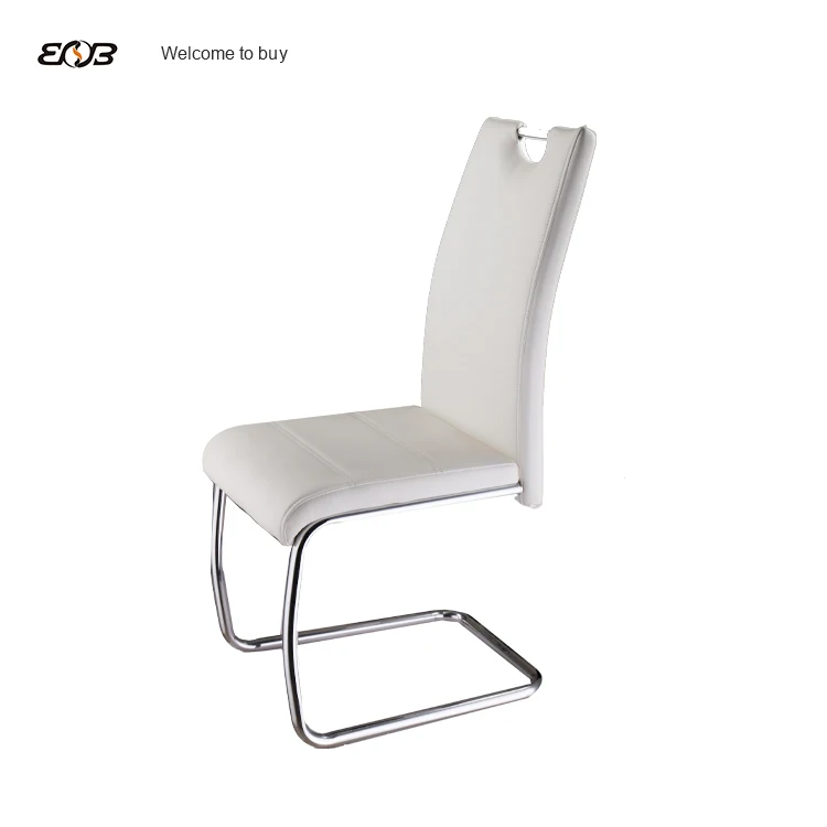 China Factory Supply Good Quality No Folded PU Dining Chair With Steel Tube Chromed Legs In Cheap Price