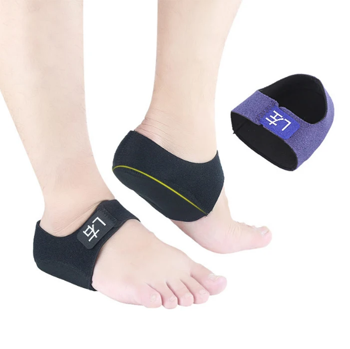 Plantar Fasciitis Therapy Wrap Heel Foot Pain Arch Support Ankle Brace Insole Orthotic Black Arch Sleeve and Black Heel Wrap