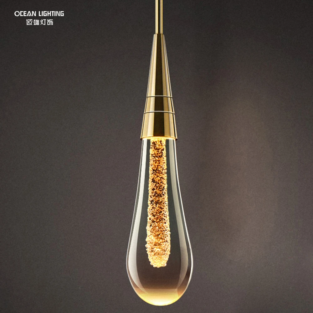 Metal Hotel Bedroom Luxury 10 Heads Water Drop Shape Crystal Light Pendant Lamp Chandeliers